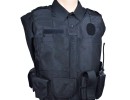 black vest with flat face front pockets